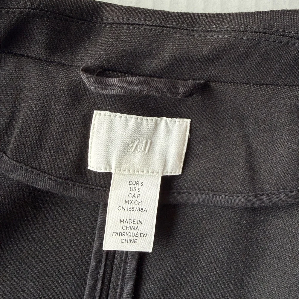 H&M Fitted Jersey Jacket Blazer Size S Black